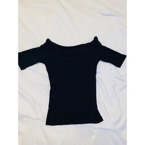 Ribbed off the shoulder crop top